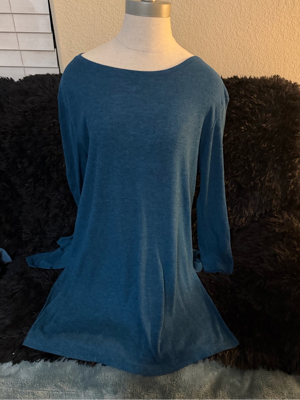 Old Navy Teal Blue Boatneck Long-Sleeve Tunic